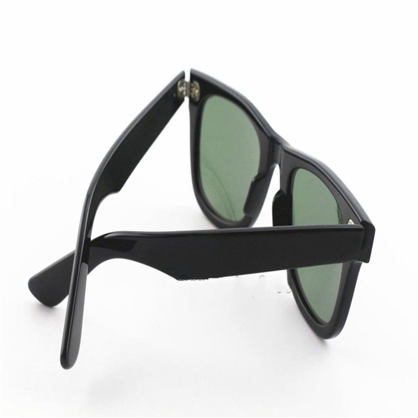 Hel-Western Style Brand Designer TXRPPR Solglasögon Män klassisk vinkel svart plankram 50mm UV400 solglasögon med brun lutning225i