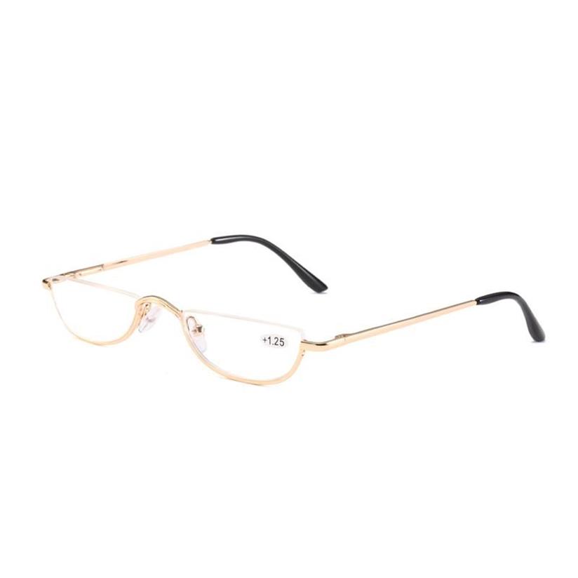 Sunglasses Cat Eye Reading Glasses Women Men Metal Half Frame Presbyopic Eyeglasses Female Male Semi Rimless Hyperopia Spectacles322G