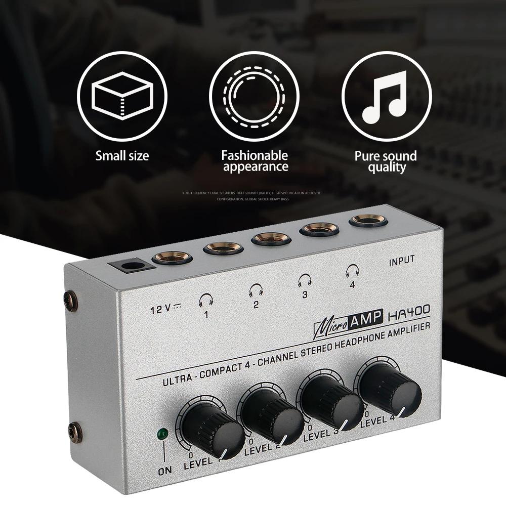 Mixer UltraCompact 4 Output 1 Input Amp 4 Channels Audio Stereo Headphone Amplifier Switch Selector Splitter Box