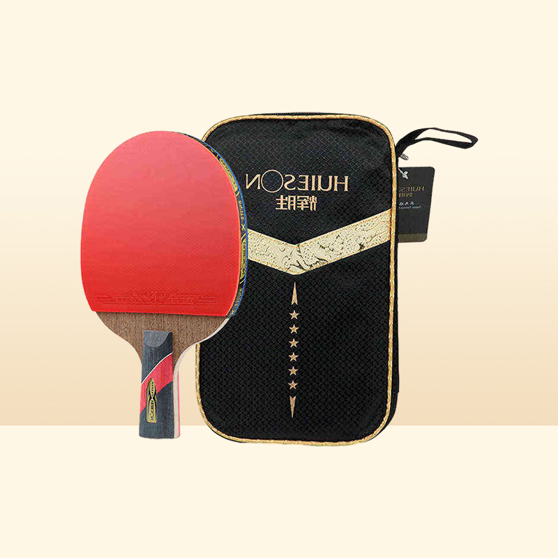 Huieson 6 Star Carbon Fiber Blade Table Tennis Racket Double Face Pimples Ping Pong Paddle Racketセット22059396687