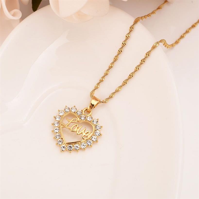 Fashion Love Heart White Cz Crystal 22 K 23 K 24 K Тайский бат.