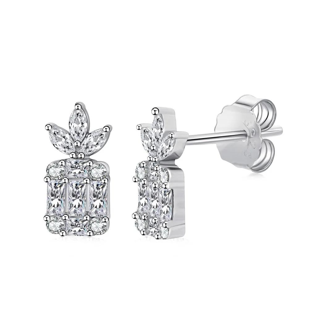 Stud Dimingke 100%S925 Silver Super Flash Zirconio Orecchini diamanti Don Regalo feste di matrimonio feste di gioielleria femminile