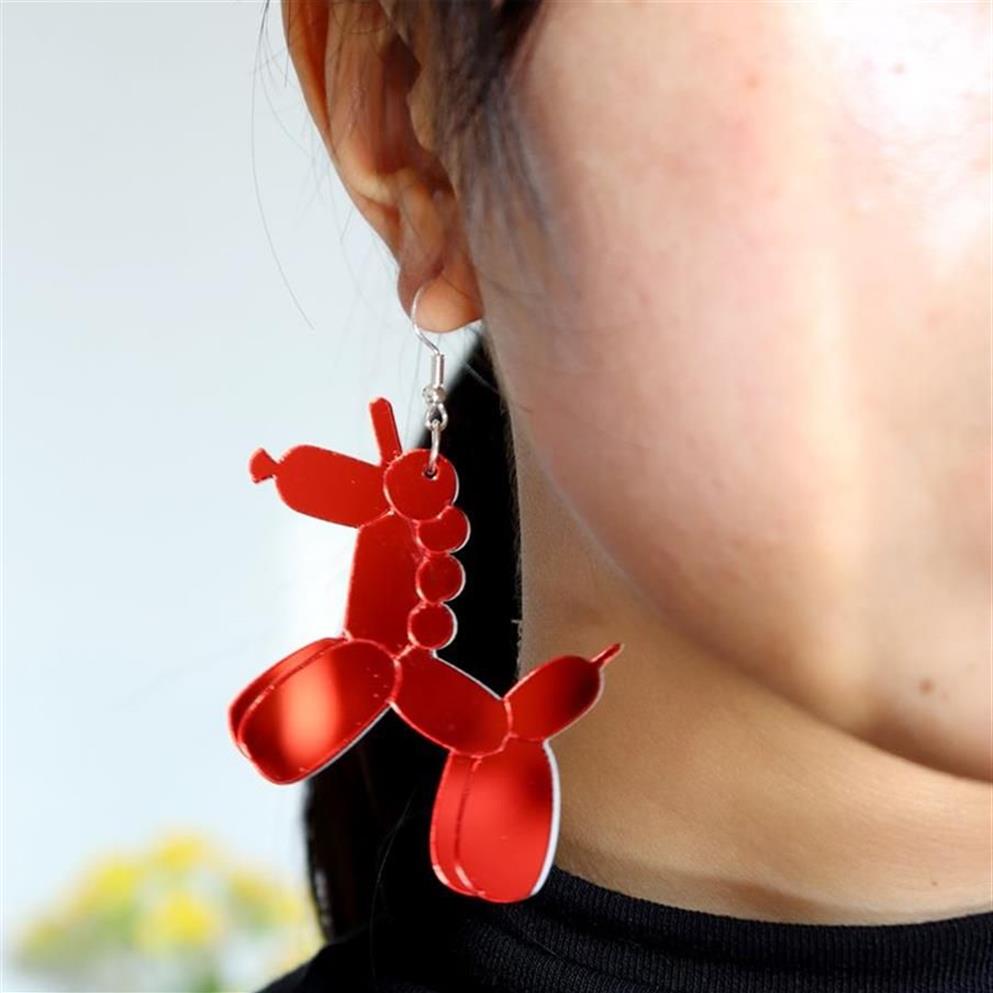Pony Dangle Earrings for Women Mirror Acrylic Jewelry Cute Accessories229e