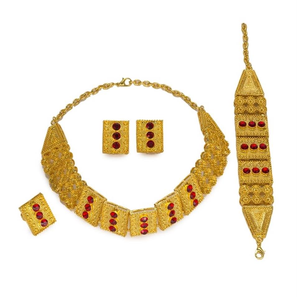 Mukun Türkei Big Nigeria Frauen Schmucksets Dubai Gold Farb Schmuck Set Braut Hochzeit Afrikanische Perlen Accessoires Design3083