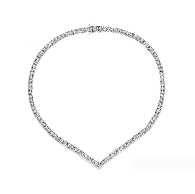 Choucong Unikalne błyszczące wisior w zawieszki luksusowa biżuteria 18k białe złoto okrągły cut 5a Cubic cyrkon cZ Diamond Party Eternity Women Bridal Clavicle Naszyjnik