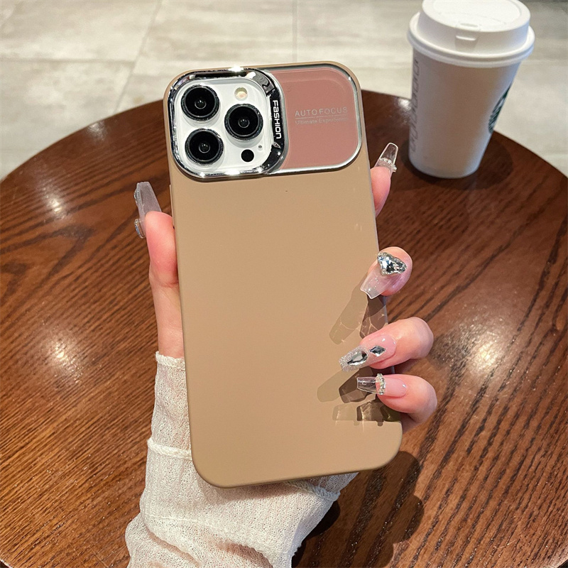 Candy Color Silicone Phone Phone Case For iPhone 15 14 13 Pro Max Metal Lens Rings Skin Skin Feel Late Matte Back Cover Facts 