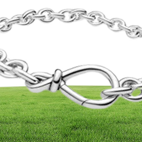 Bracelet en forme de cœur étincelant, étoiles célestes, gros nœud infini, breloque en argent Sterling 925, bijoux à faire soi-même, G09165069139