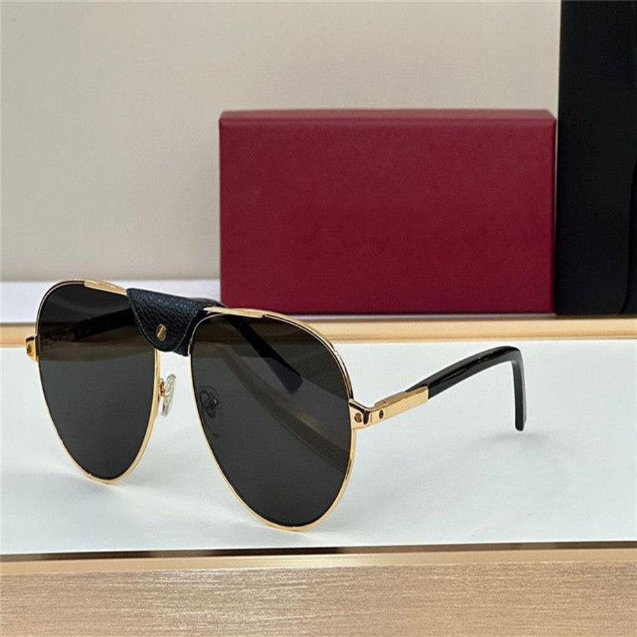 Nieuw modeontwerp zonnebrillen 0096 Retro Pilot Metal Frame met klein lederen vintage avant-garde popstijl topkwaliteit hele 221B
