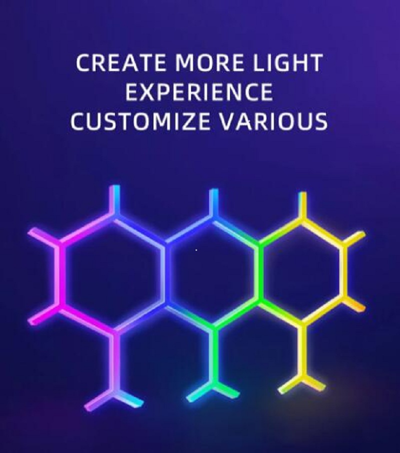 Y forme hexagon smart quantum lampe tuya wifi app application music rythm contrôle épissage des lumières de branche LED LED NUM