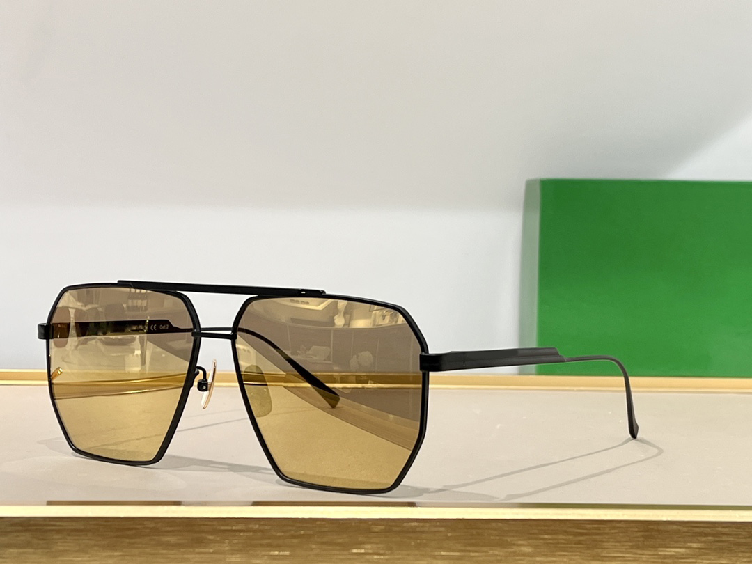 Nuovi occhiali da sole Designer semplici donne e uomini Frame metallico UV400 Lenti protettivi BV1012s Popolare FullFrame Mens Retro Eyewear Gold Gold Verdi Vieni con Box