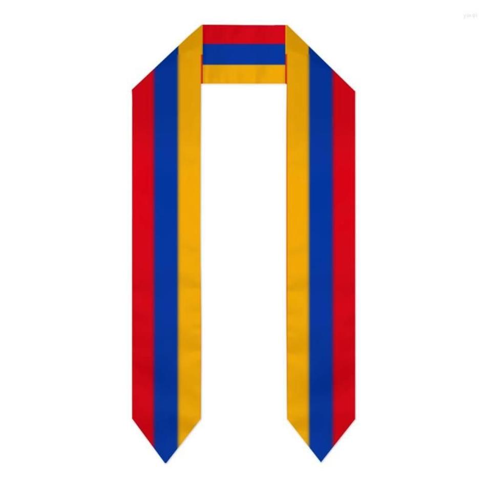 Halsdukar Armenia flagga halsduk topptryck examen Sash stal internationell studie utomlands unisex party accessory221u