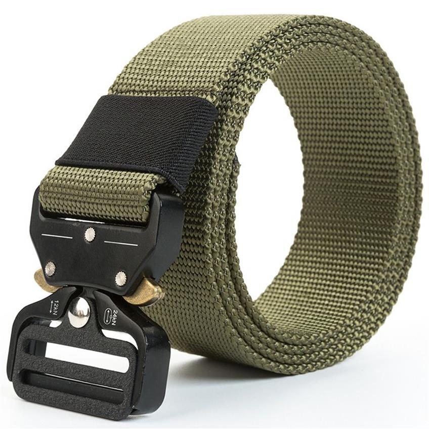 Tactical Nylon Belt Men SWAT Combat Molle Belts Army Metal Buckle Equipment Survival Belts Jeans Waist Strap 125 135cm332Y