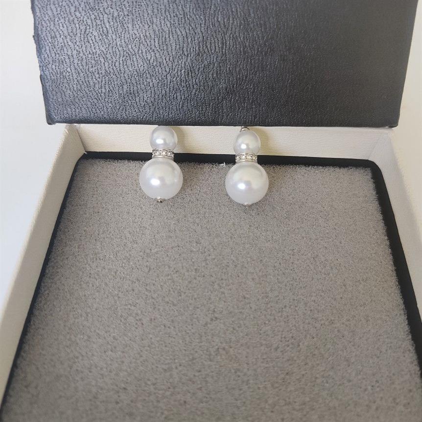 Brincos de pérolas de designer de luxo de primeira linha para a mulher S925 Brincos de pino de prata esterlina Supplência264L