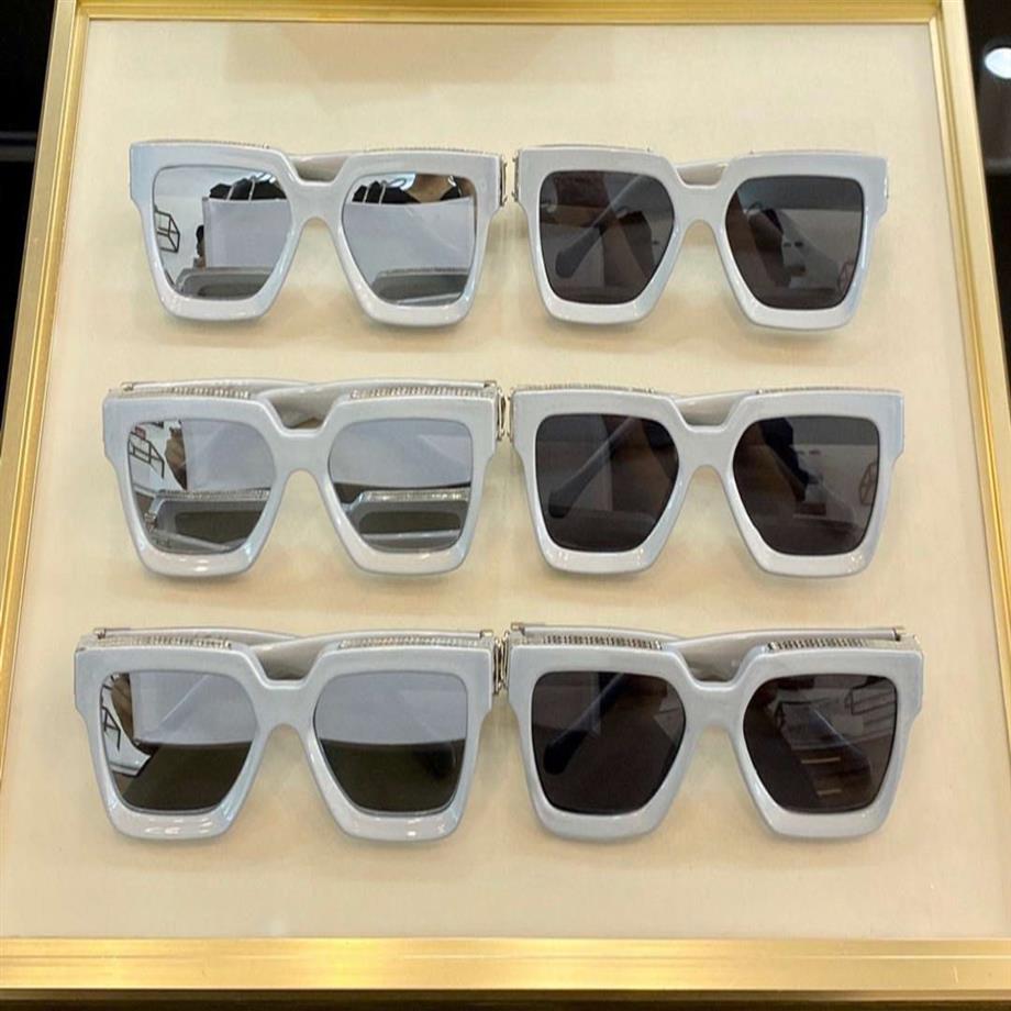 Lux 1 1 miljonärer fyrkantiga solglasögon silver spegel linser män mode solglasögon occhiali da sole uv400 skydd med box3016