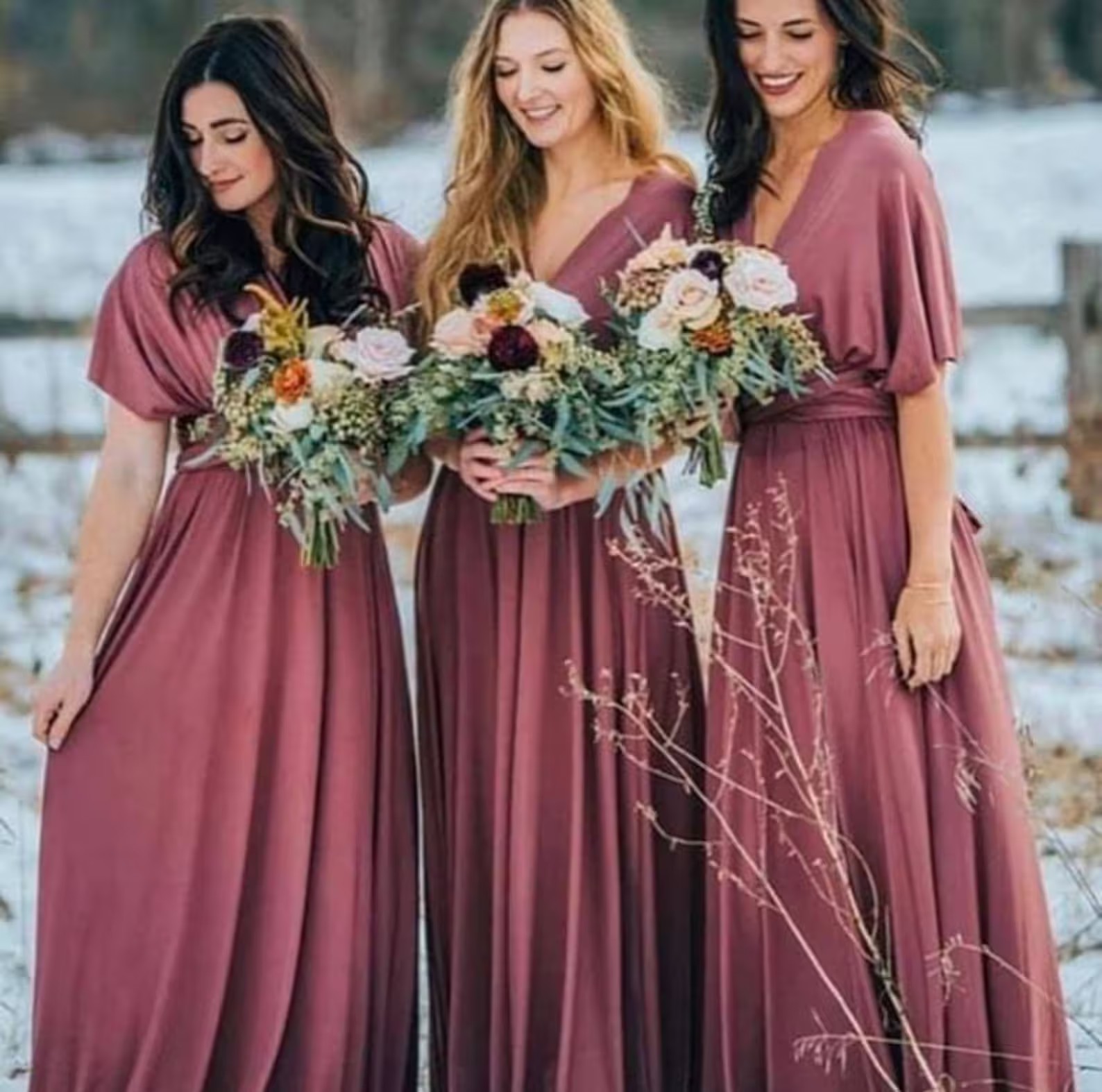 Burgundy Chiffon Convertible Long Bridesmaid Dresses A Line Floor Length Boho Rustic Country Wedding Guest Party Gowns Simple Maid Of Honor Dress Plus Size CL3111