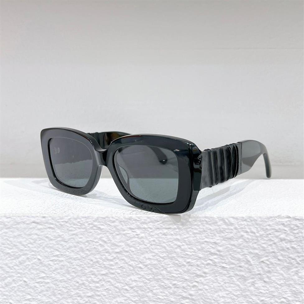 Occhiali da sole rettangolo grigio nero donne in pelle Tempio Sunnies sfumature Designer Occhiali da sole Uv400 Eyewear con Box276Z