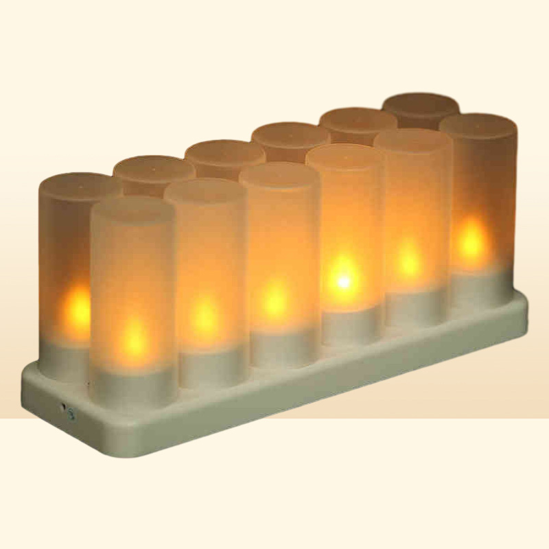 Candele a LED ricaricabili USB con fiamma sfarfallante Candele a LED senza fiamma