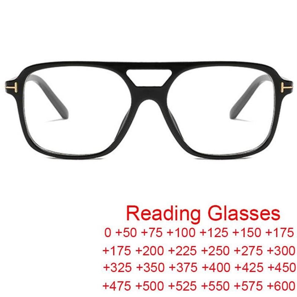 Солнцезащитные очки ретро двойной мост -квадратный чтение Стала для чтения мужчины 2023 Гиперопия очки против синего света uv400sunglasses287c