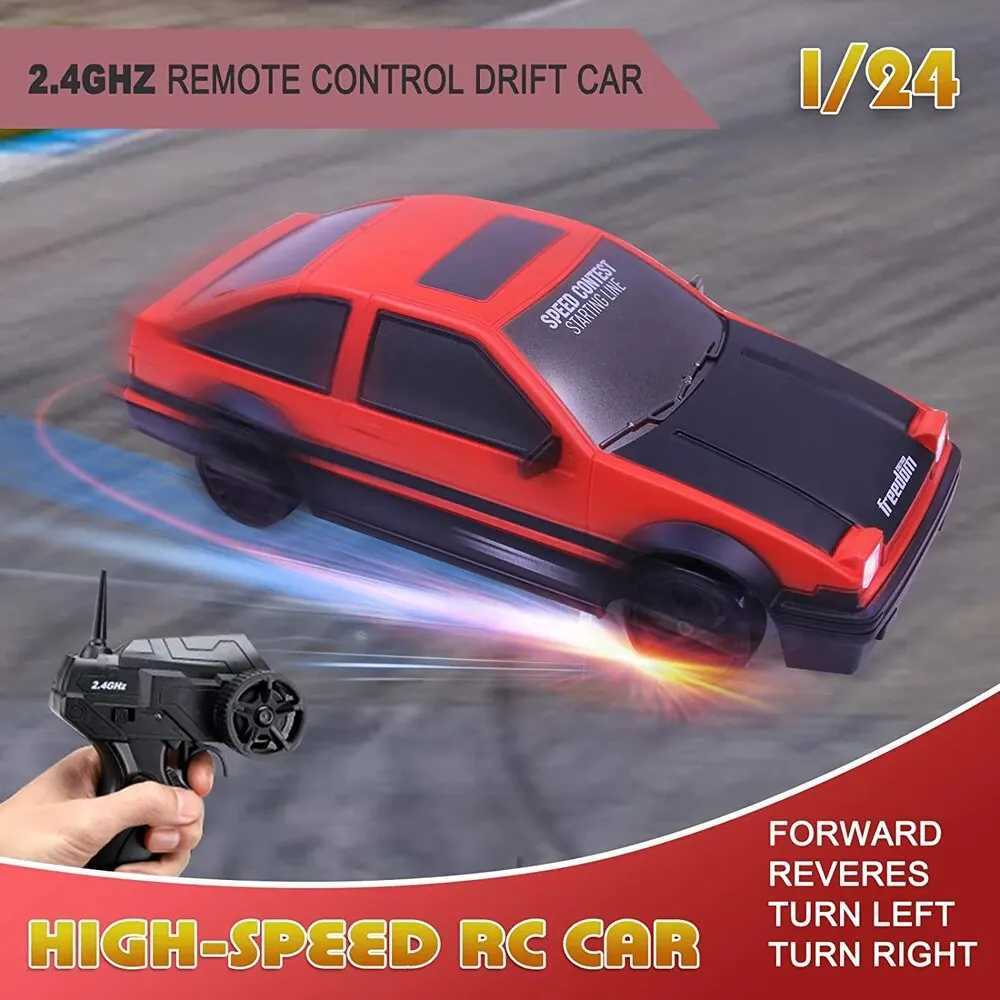 Elektro-/RC -Auto 2.4g Drift RC Car 4WD Hochgeschwindigkeit RC Drift Car Toy Fernbedienung GTR Modell AE86 Fahrzeugauto RC Fahrzeug für Kinder Geschenke Geschenke 2312222