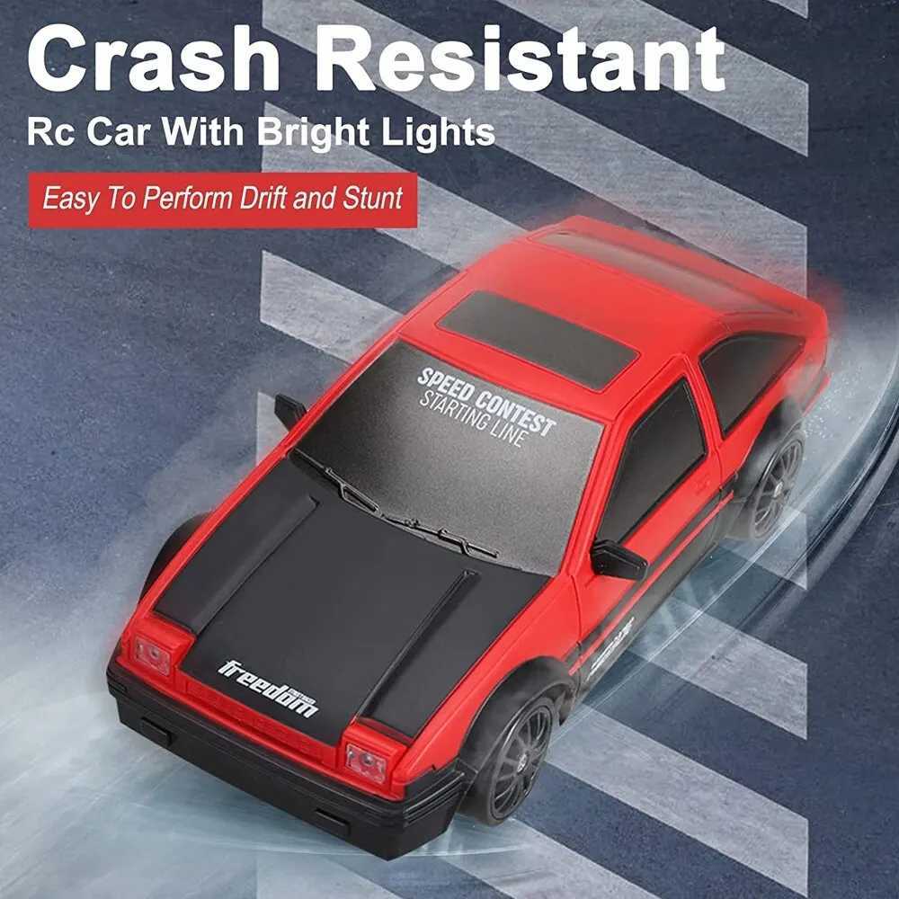 전기/RC 자동차 2.4G 드리프트 RC 차량 4WD 고속 RC 드리프트 자동차 장난감 장난감 원격 제어 GTR 모델 AE86 차량 자동차 RC 차량 장난감 어린이 GIFTSL2312222