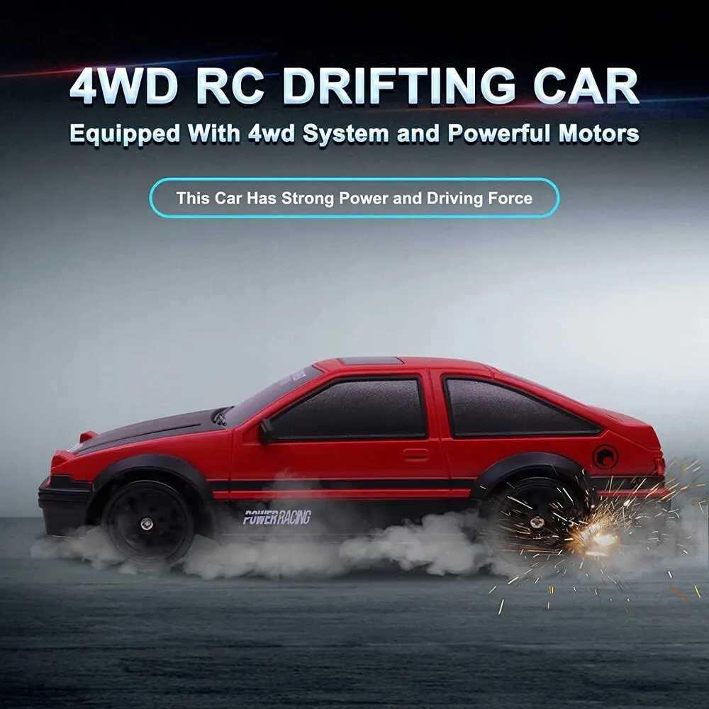 Elektro-/RC -Auto 2.4g Drift RC Car 4WD Hochgeschwindigkeit RC Drift Car Toy Fernbedienung GTR Modell AE86 Fahrzeugauto RC Fahrzeug für Kinder Geschenke Geschenke 2312222