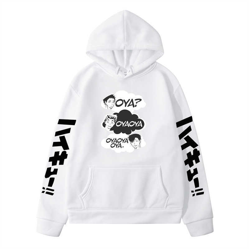 Haikyuu voleybol gençlik karikatür gün karikatür gevşek kapüşonlu kazak erkek hoodies