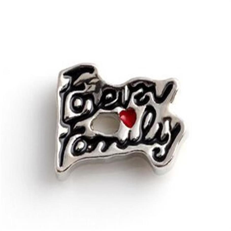 Forever Family Letter DIY Floating Locket Charms Accessories Fit For Magnetic Glass Living Locket259S