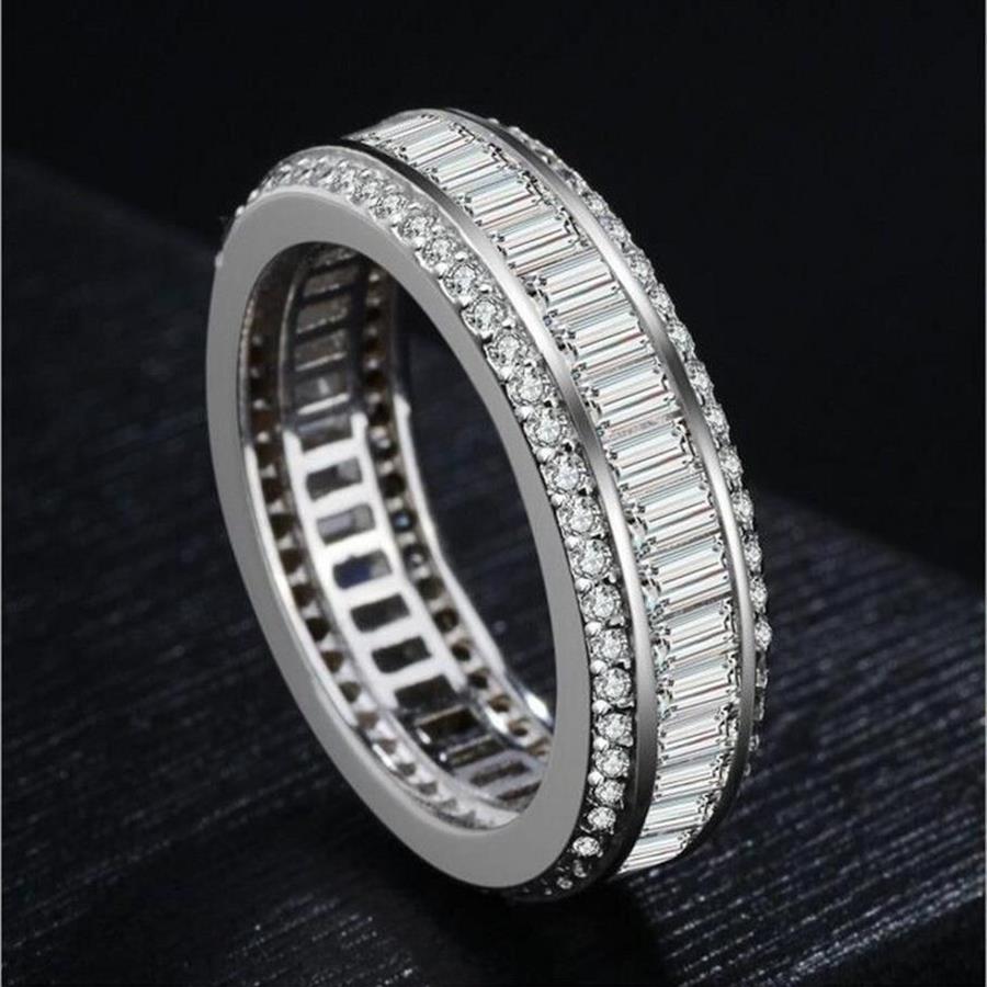 Victoria Wieck Luxury Jewelry Real 925 Silver Silver Full Princess Cut White Topaz CZ Diamond Gemstones Promise Circle Wedding B205D