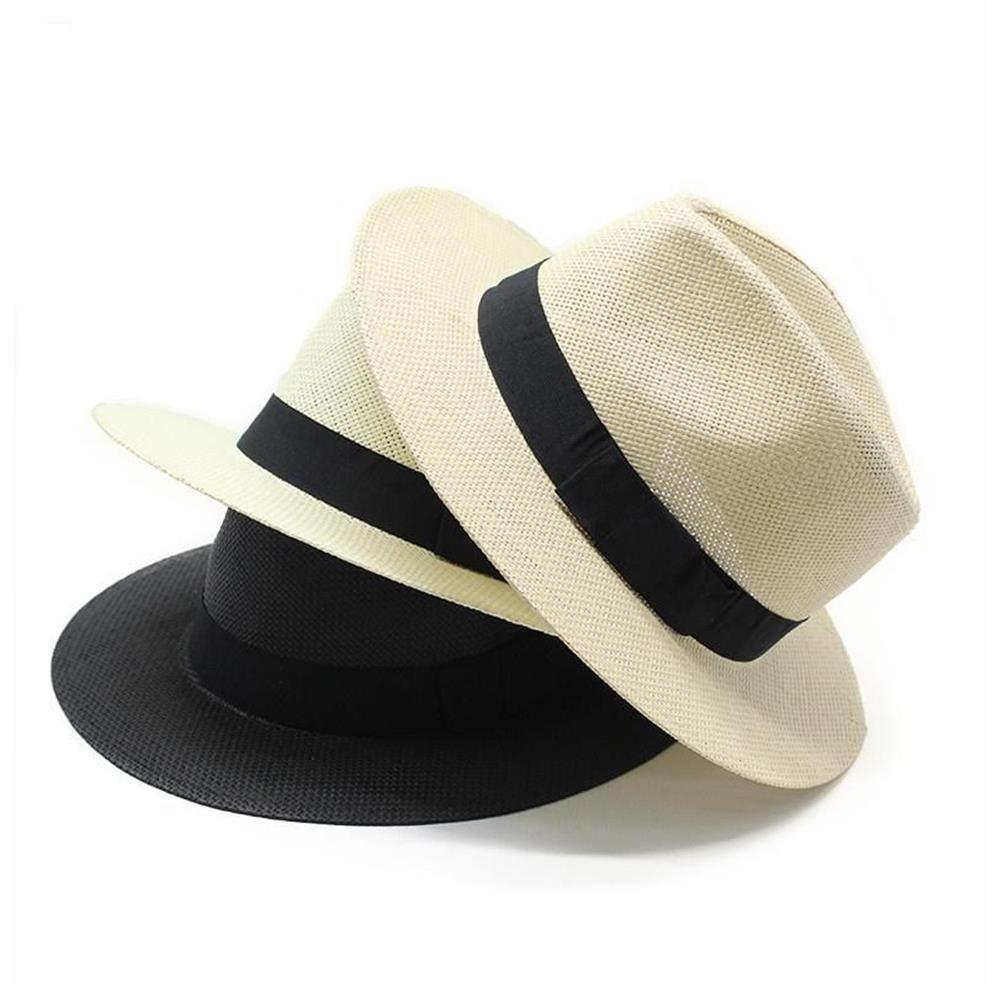 Berets Summer Fedoras Panama Jazz Hat Sun Hats For Women Man Beach Straw Men UV Bescherming Capeau Femmeberets252222