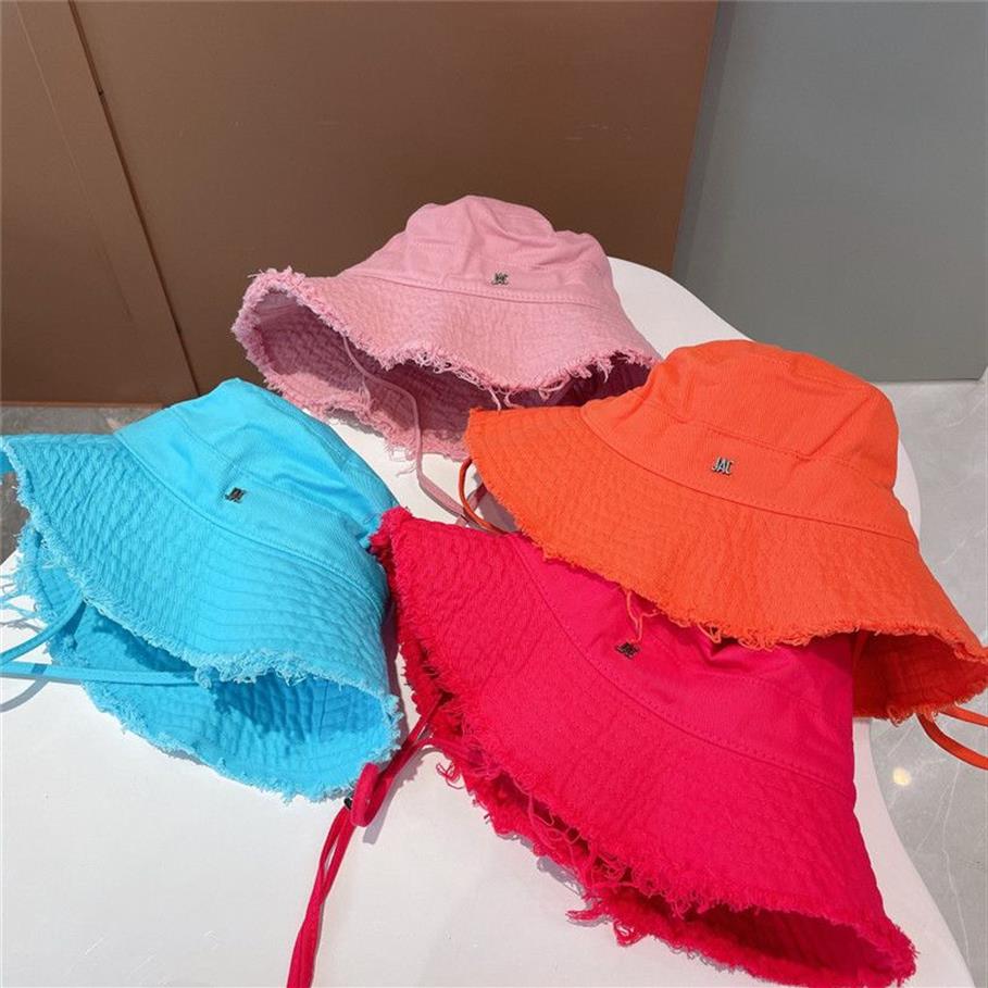 Chapeaux de seau à bord pour femmes pour hommes créateurs de mode Fisher Sunhat avec sangle Femmes d'été Randonnée de randonnée Casquette Jac Caps B237V