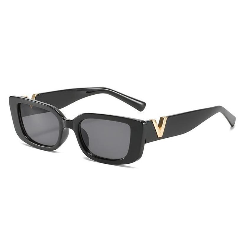 Zonnebrillen vintage vierkant klein frame voor vrouwelijke mannen met V merk Disigner luxe mode dames zonnebriltinten uv400 Heel Su206m