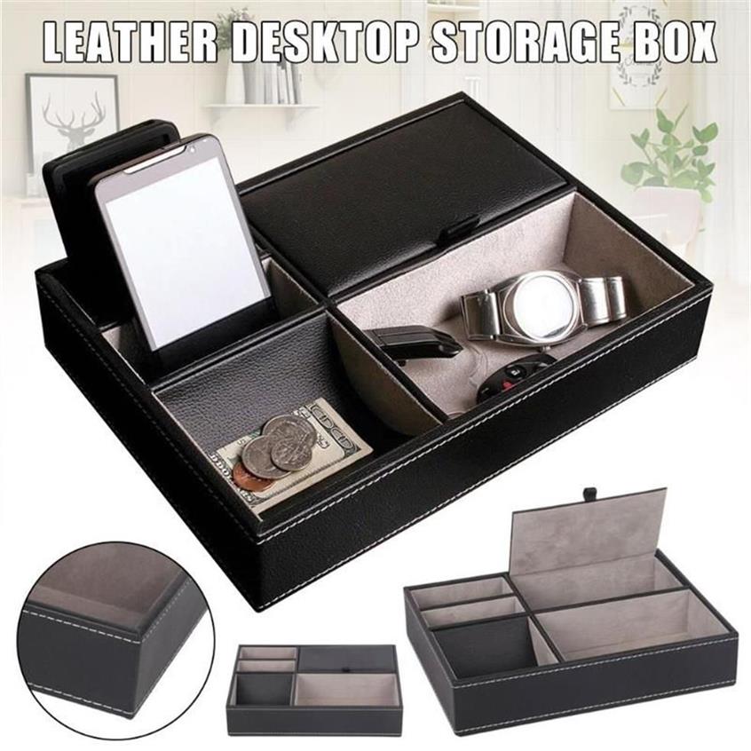 Jewelry Pouches Bags PU Leather Watch Protective Box Case Ring Display Storage Tray Desktop Holder Organizer For Women Men J55230D