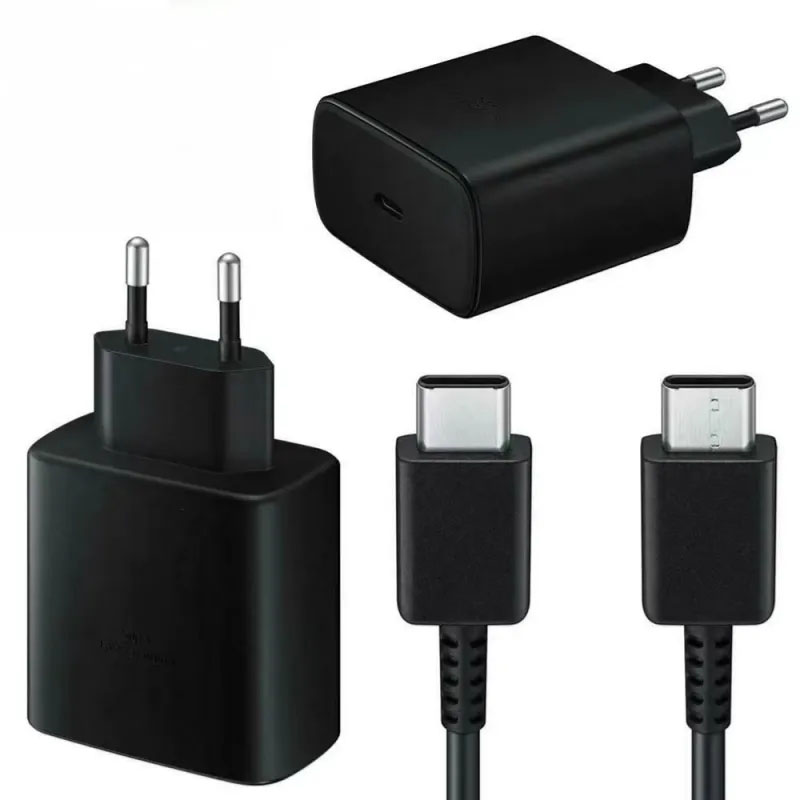 أصلي PD 45W Super Fast Charger USB C Charge لـ Samsung Galaxy S22 S23 Ultra Note 20 Type C Wire Phone Charger Galaxy S20