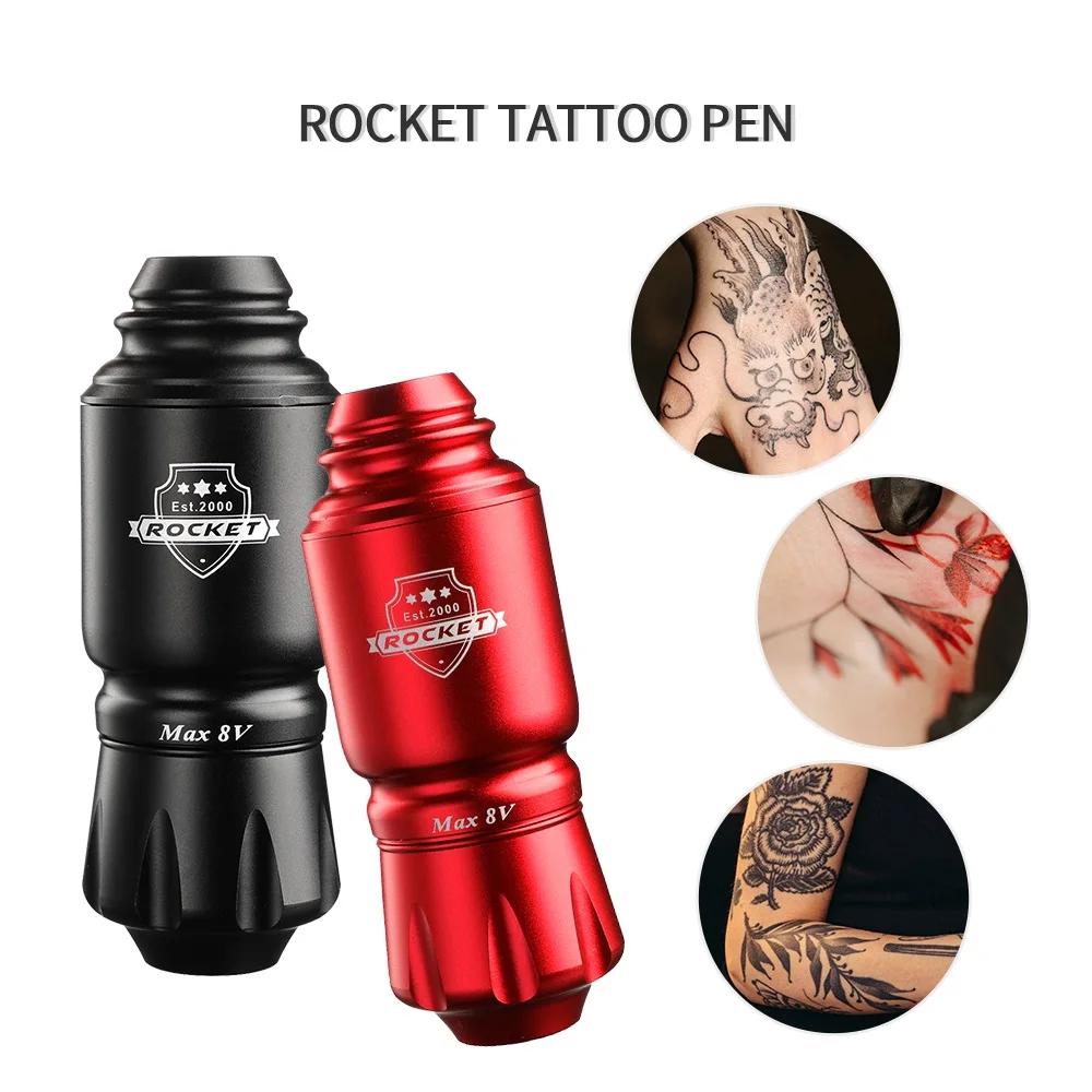 Machine Professionele Mini Rocket Tattoo Hine Japan Motor Draadloze Tattoo Voeding Rca Interface Rotary Tattoo Pen Body Art