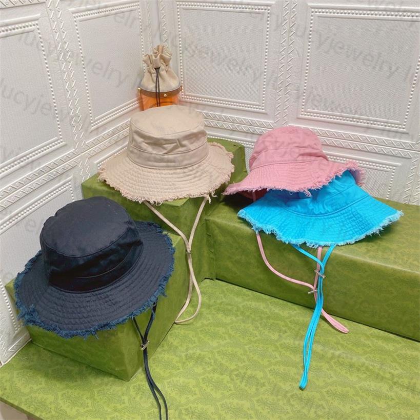 Designer Bucket Hat Wide Brim Hats Fashion Man Woman Caps Summer Protection Trave Protection Cap 4 Couleurs Top Quality289i
