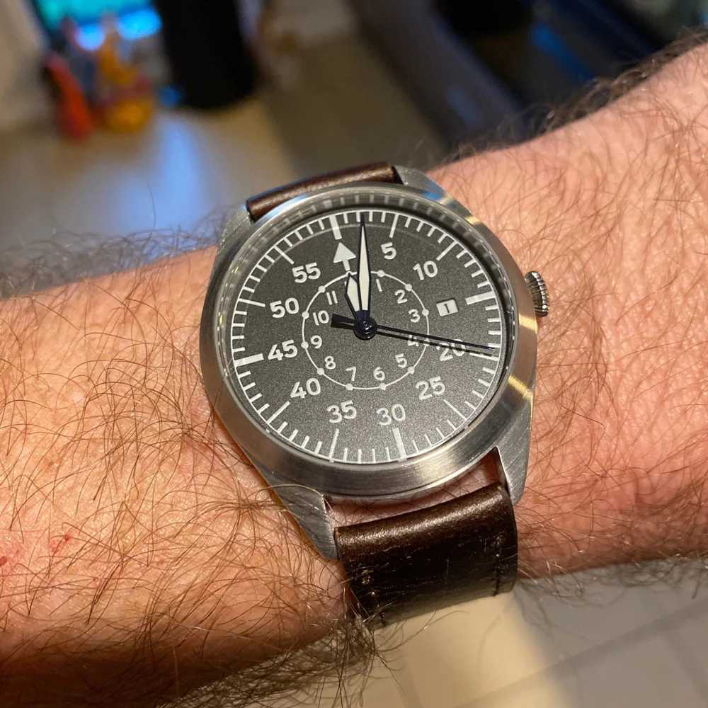 Diğer Saatler Flieger Pilot A Tip B HAVATÖR AÇIK Alan Reloj Piloto Relogio Mekanik Bilek saati Orologio Pilota Montre Pilotel231220