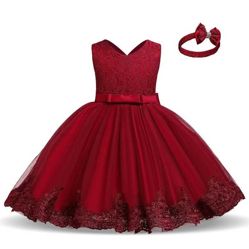 Flickans klänningar Baby Girl Dress Party Dresses For Girls 1 Year Födelsedag prinsessa Bröllopsklänning Lace dopande klänning baby vit dop kläd