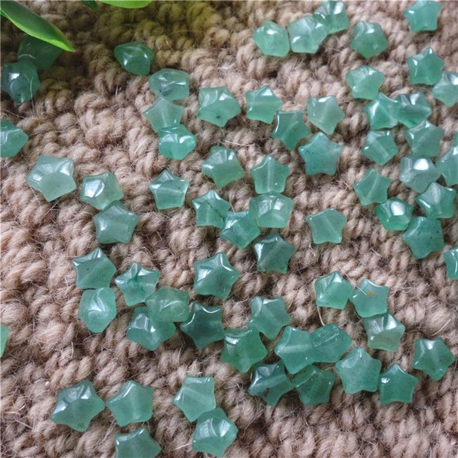 Tanie zielone aventuryn naturalne kamienie szlachetne kształt gwiazdy 6 5 6 5 mm luźne koraliki do biżuterii DIY Making kolczyki Naszyjnik Bra301i