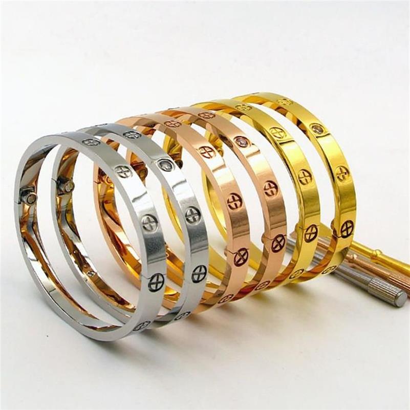 J hangke Steel Love crystal Cross screwdriver Jewellery Screws Bangles & Bracelets For Women Men gift Bangles Y2008102058