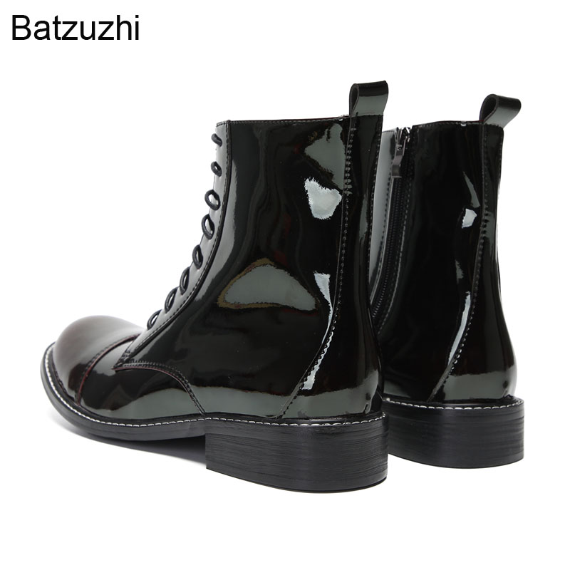 Batzuzhi Luxury Fashion Boots Men Leather Ankle Boots Soft Leather Comfortable Dress Boots for Men Motorcycle, Business, Big Sizes!