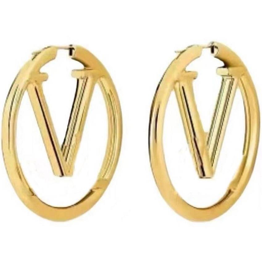 Mode 3cm Gold Hoop Designer oorbellen voor Lady Women Party Wedding Liefhebbers Gift Engagement Sieraden voor bruid 40JL H1275S