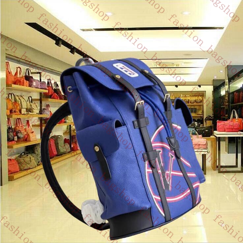 Luxurs Designer Backpack Blue Embossing Backpacks Handtassen Men Vrouwen Leer schooltas mode knapzak basketbal rugpack Presbyopische rugzak schoudertassen