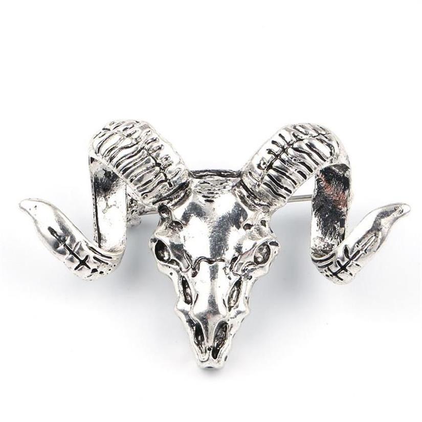 Entièrement vintage mouton Forme de tête broche de personnalité de personnalité de la personnalité bijoux pour les hommes et les femmes du chapeau en émail épingles de badge 2010270E