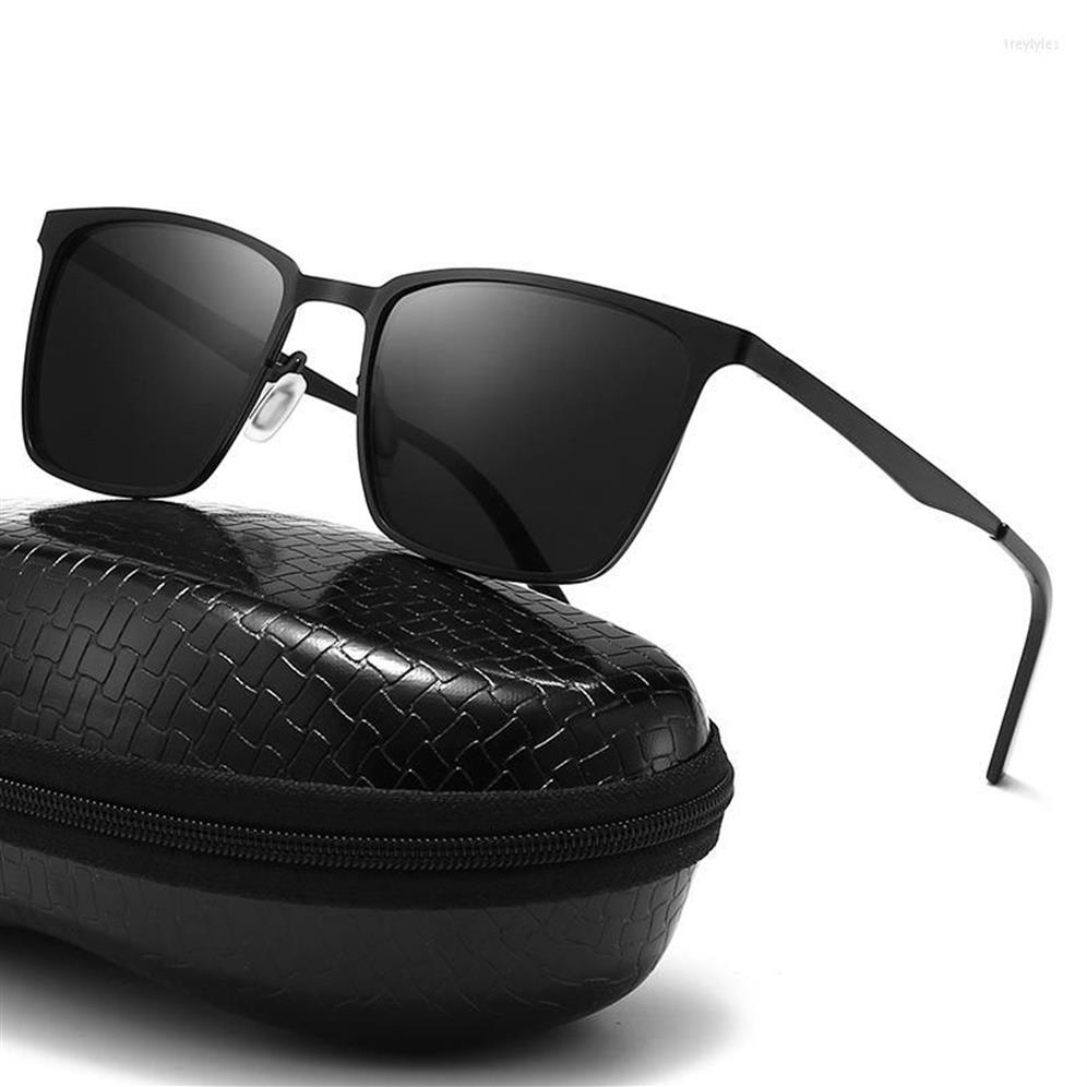 Óculos de sol Quadro quadrado polarizado para homens carros de moda dirigindo óculos de luxo vintage de luxo