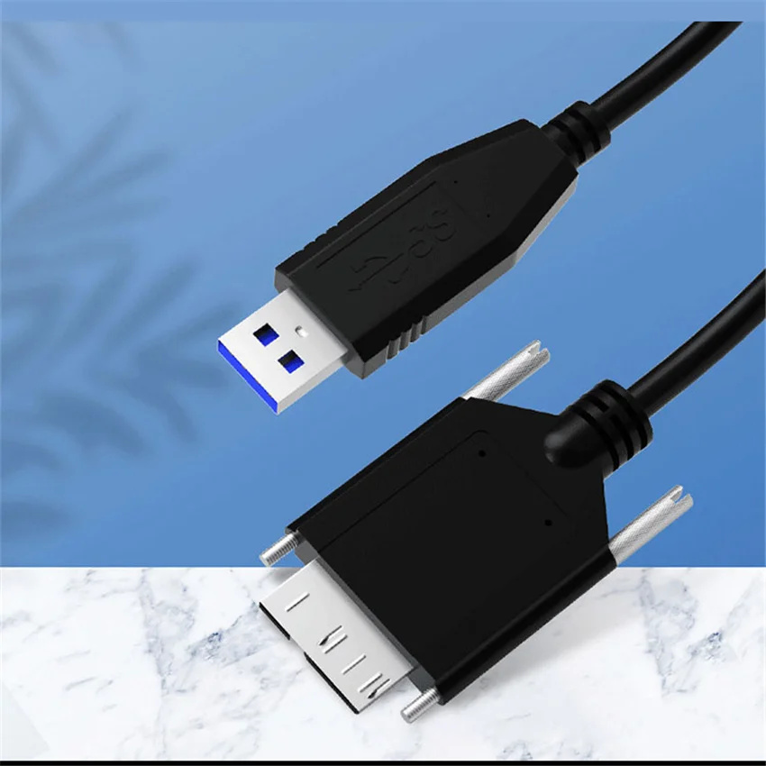 Caméra industrielle, câble de chaîne de traînée hautement flexible, USB3.0A, câble de données micro-b révolutionnaire avec disque dur fixe à vis