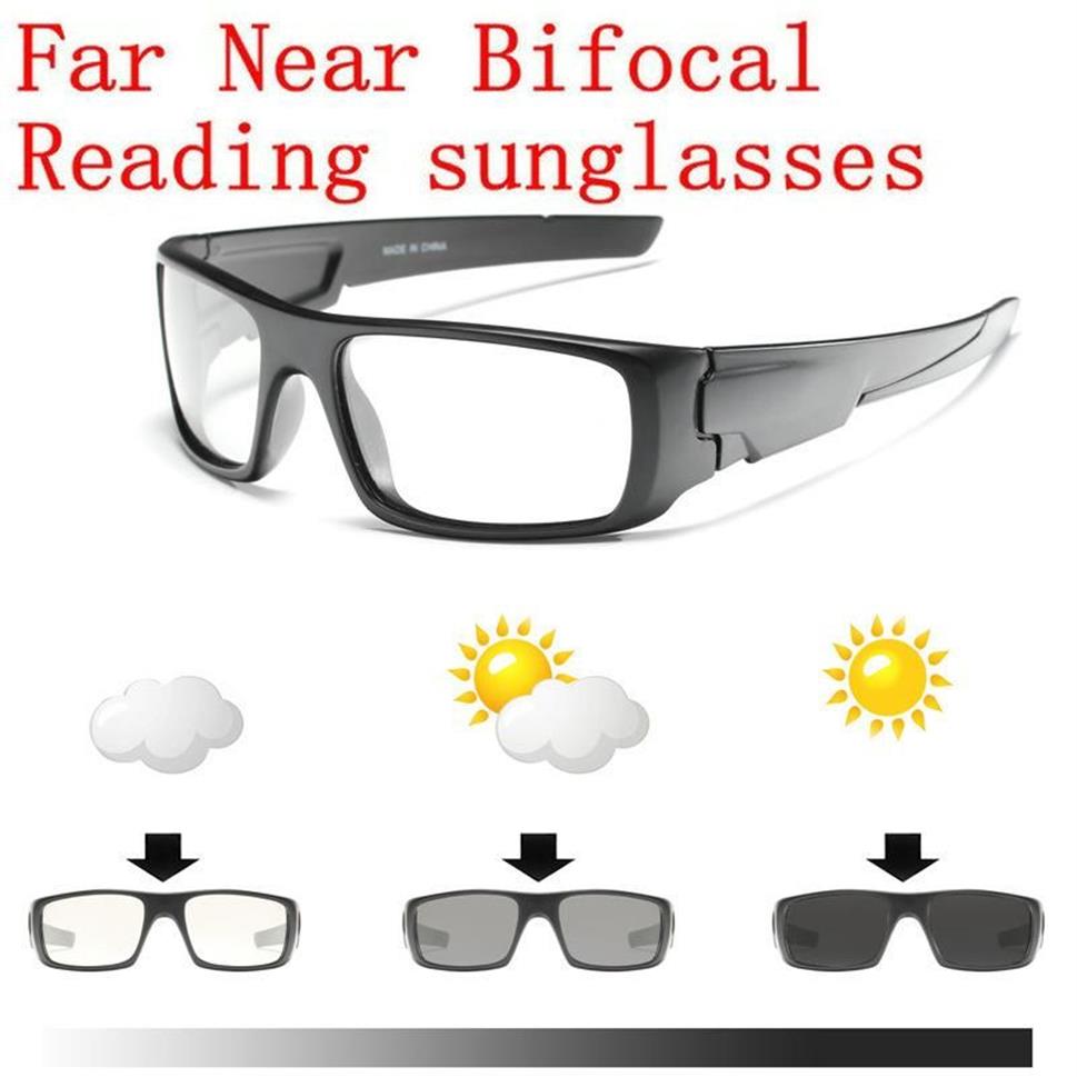 Solglasögon utomhus pochromiska multifokala läsglasögon kvinnor män diopter glasögon för nära och fjärran sportbifokal UV400 NXSUNGL256U