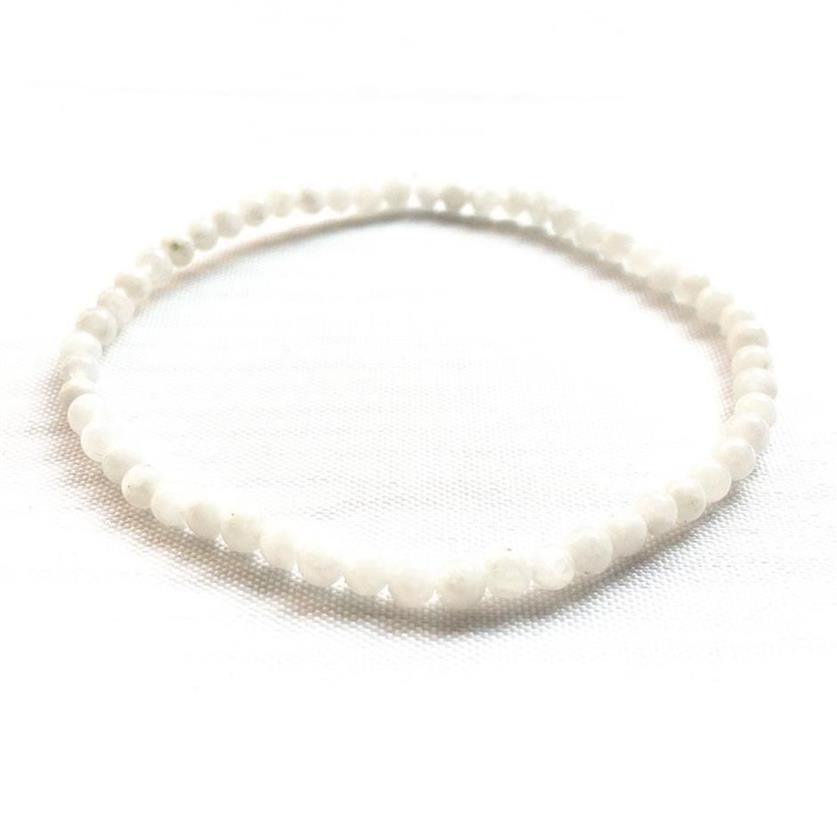 Mg0107 geheel een graad regenboog maansteenarmband 4 mm mini edelsteen armband dames yoga mala energy bead sieraden224e