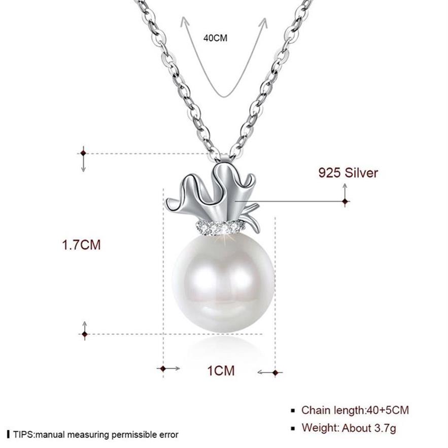 Lekani 925 Sterling Silver Women's Pearl Pendant Halsband Luxury Zircon Fine SMEEXKE SMEYCHIVE Fashion Send Friends Engagemen243s