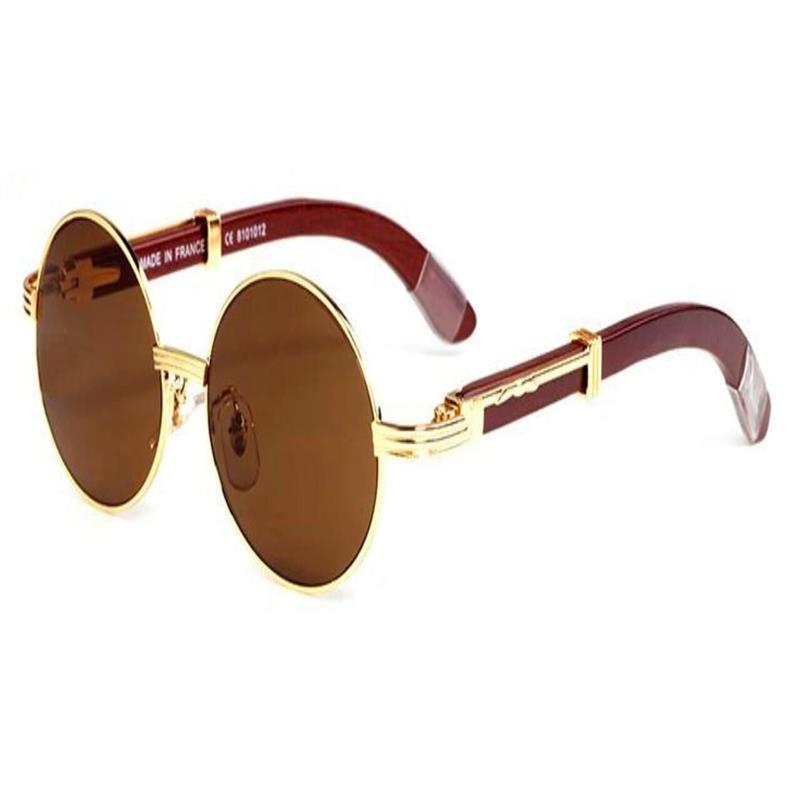 -Les lunettes de soleil sans bordure pour femmes et nature Buffle de corne