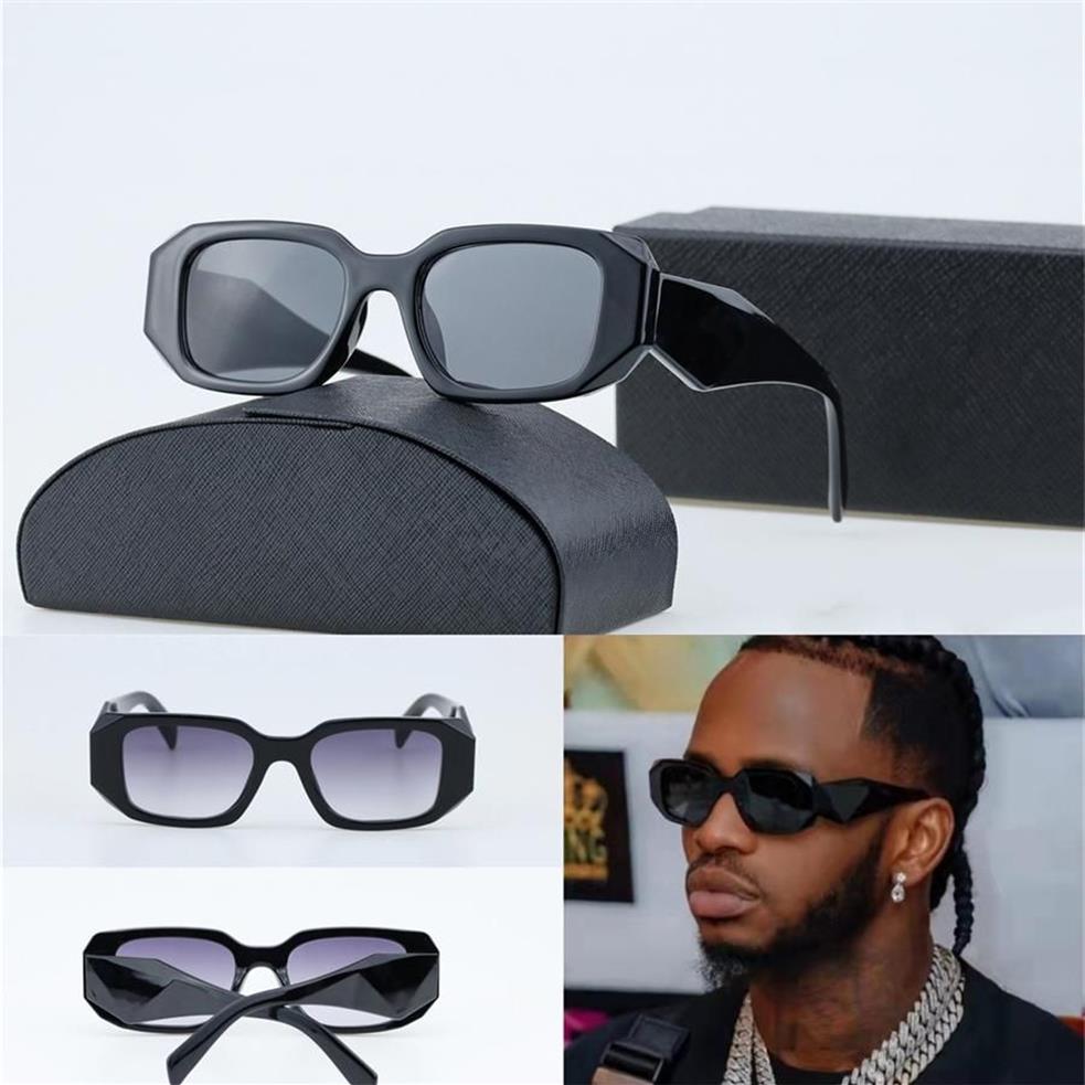 Rectangle de mode Rectangle Lunettes de soleil pour l'homme femme Goggle Beach Sun Glasses Luxury rétro Small Frame UV400 Unisexe Sunglass 7 Colo283y